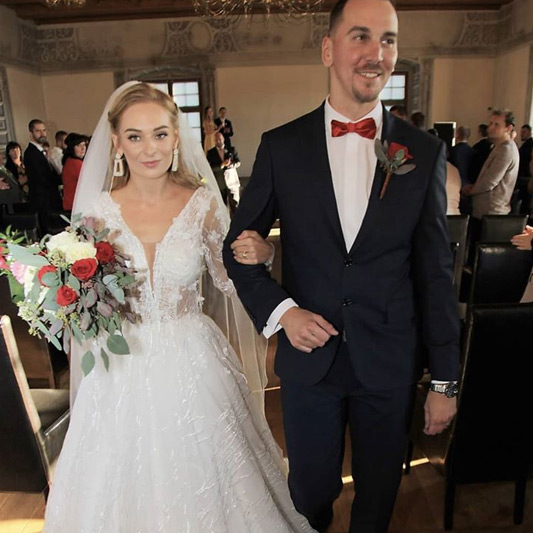 Spokojná Nevesta Kristínka a jej ženích zo salónu EvaMária Sereď